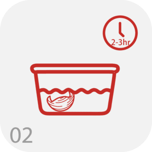 Soak for 2-3 hours